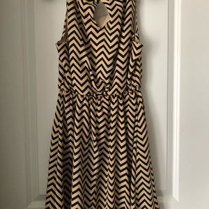 Gold & Black chevron flowing dress